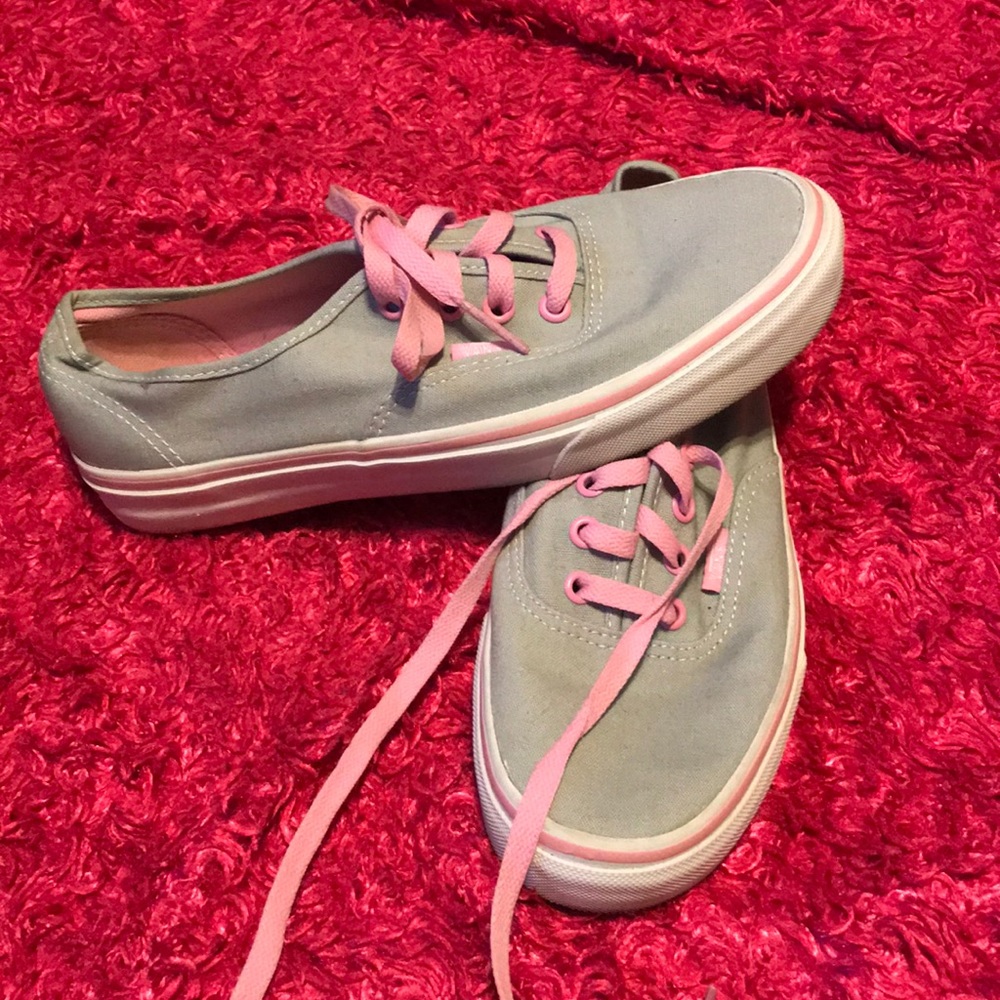 Grey and pink vans